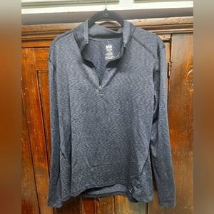 REI Co-op Midweight Base Layer 1/4-Zip Top Women's XL Black Heather